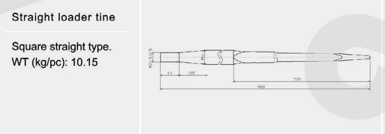BP13349 241162 Loading Machine Part Front MF Quickie Straight Fluted Loader Tine(图3)