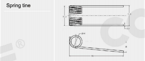 Combine Harvester Cultivator Baler Grass Mower Pick-up Spring Tine Harrow for J D farm machine(图13)