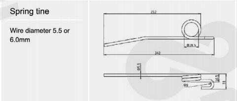 Combine Harvester Cultivator Baler Grass Mower Pick-up Spring Tine Harrow for J D farm machine(图19)